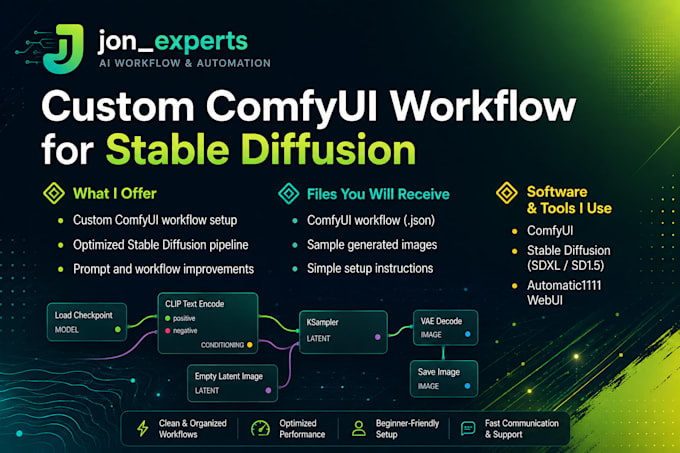 create custom comfyui workflow for stable diffusion image and video generation