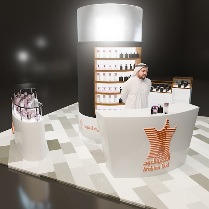 model and render your exhibition stand, expo booth