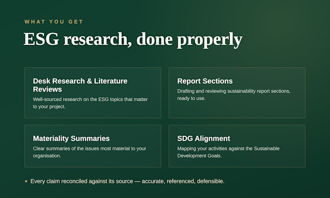 do sustainability research and sdg reporting