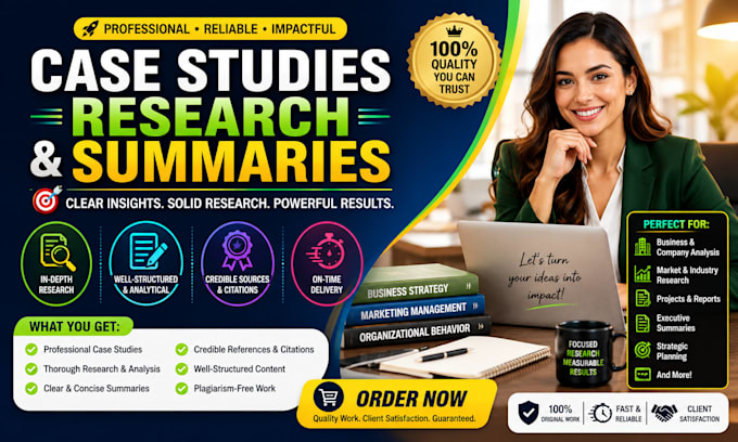 write case studies, research, and summaries