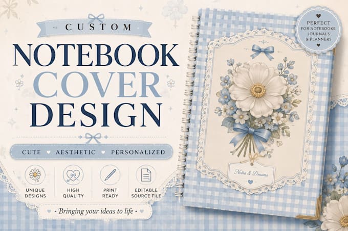 design journal, planner and notebook covers according to you