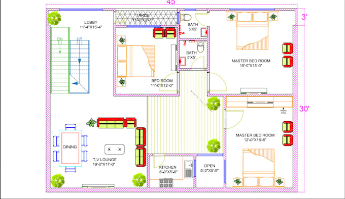 do floor plan, elevation, architectural drawing in autocad, revit