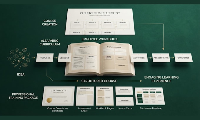 create your course, employee workbook design, online elearning curriculum design