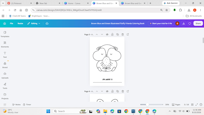 create colour books using canva