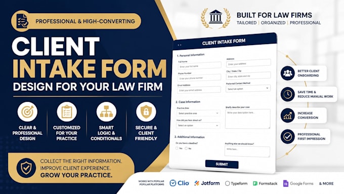 design a professional client intake form for your law firm