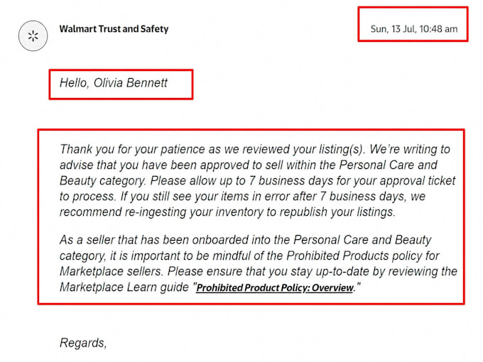 fix walmart approval for restricted walmart category with surety