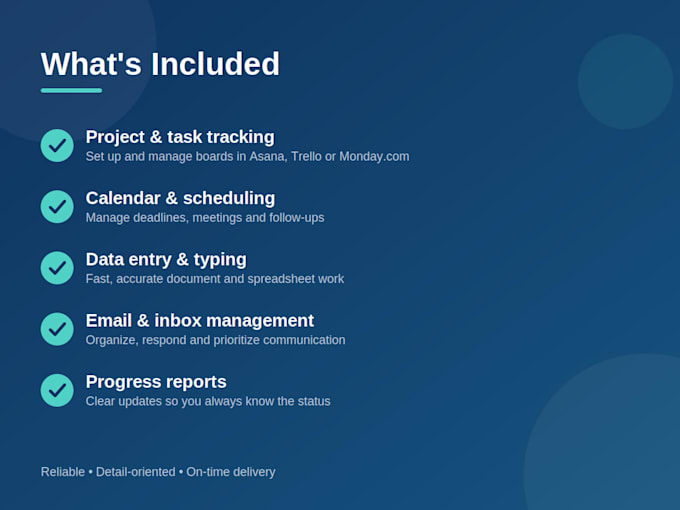 provide expert project management and administrative support