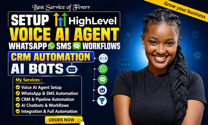 setup gohighlevel voice ai agent whatsapp SMS workflows CRM automation ai bots