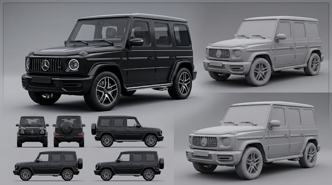 make a custom 3d car model, animation, rigging for game unity and unreal engine