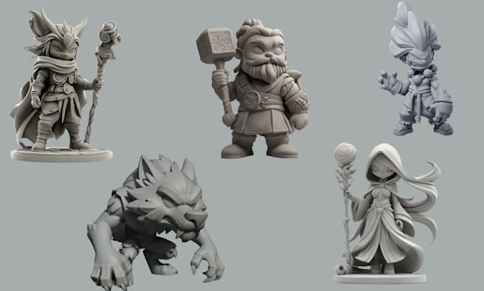 design stylized 3d character modeling with rig for game, high quality 3d model