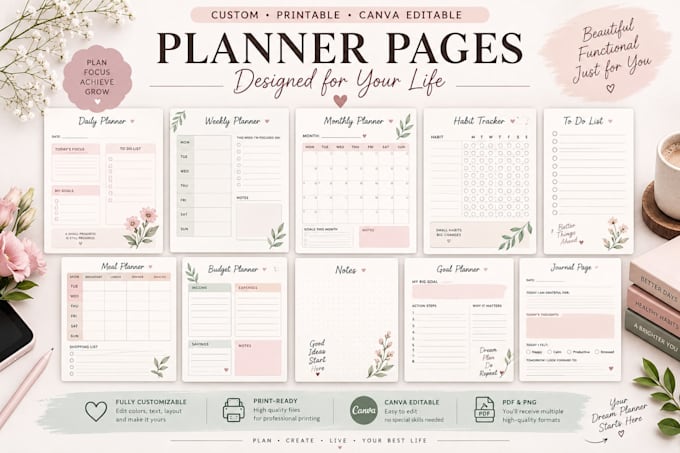 design custom digital planners and journals