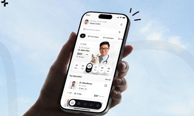 develop doctor appointment mobile app with online booking and admin dashboard