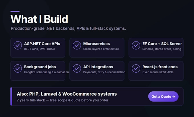 develop c sharp asp net core backend and rest api