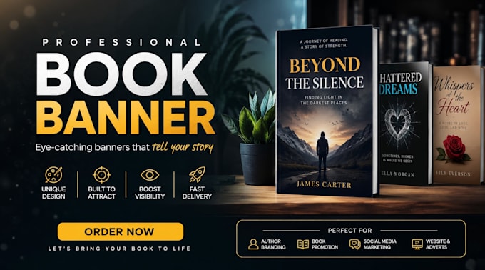 design a professional and eye catching book banner