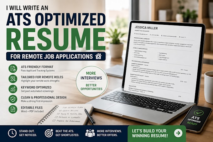 write an ats optimized resume for remote job applications
