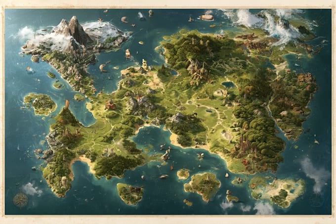draw fantasy map illustration