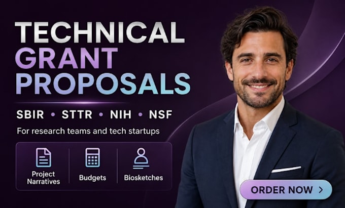 write sbir, sttr, nih and nif grant proposals for tech and research