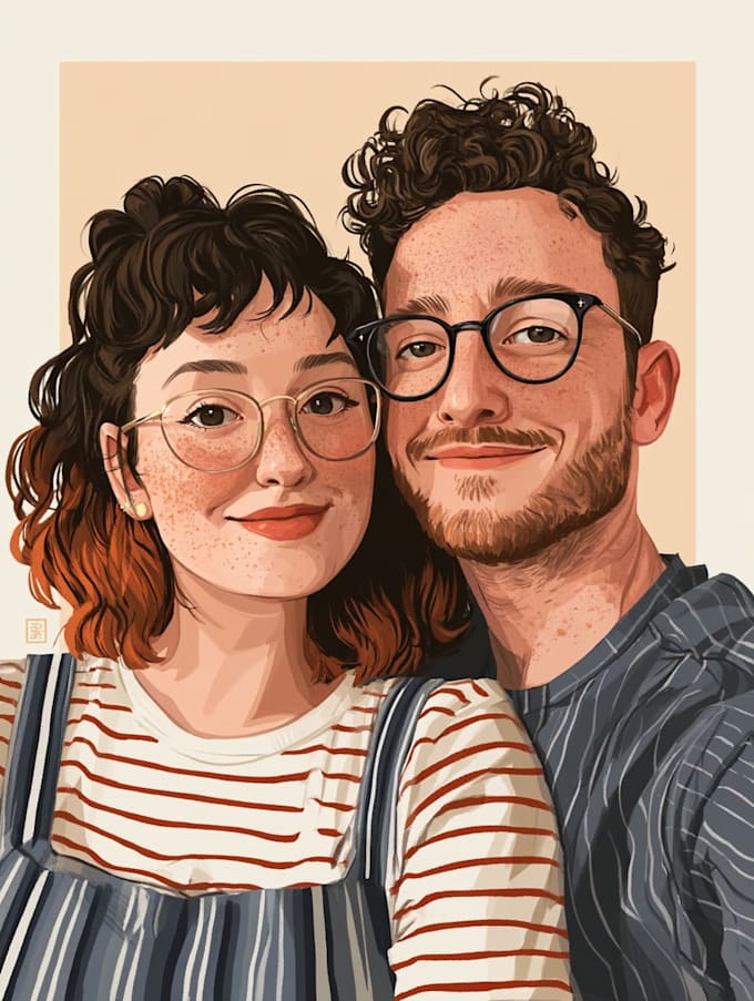 design couple portrait illustration