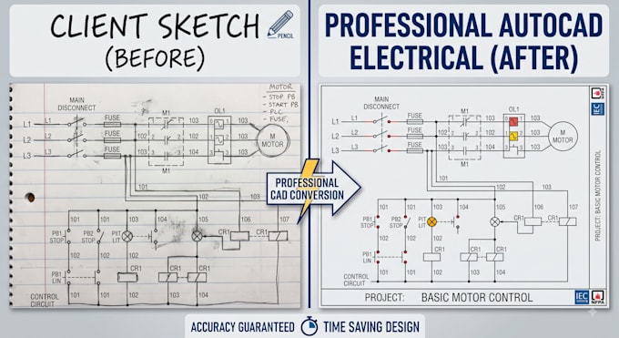 draft electrical schematics, sld and panel layouts in autocad electrical
