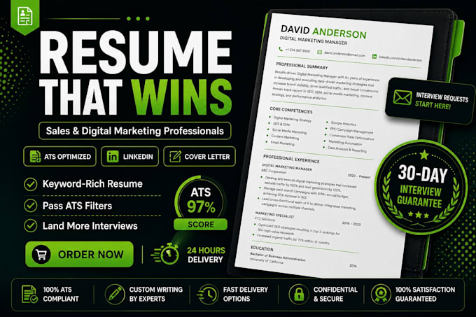 write an ats sales customer success resume CV and linkedin