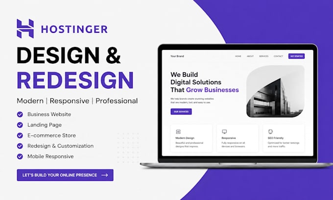 design hostinger website and redesign hostinger website