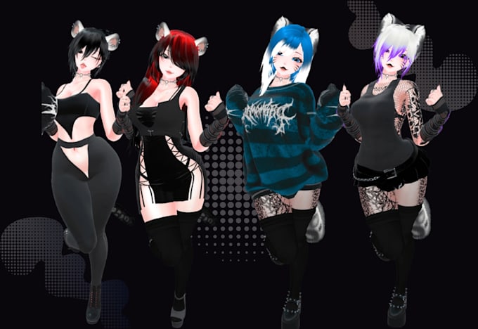create 3d vtuber model, warudo vtuber avatar, anime vrchat avatar, vrm avatar