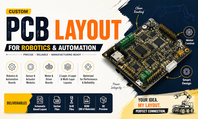 design custom pcb layouts for robotics and automation projects