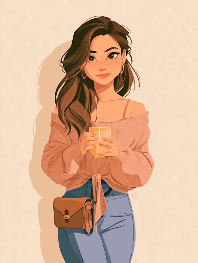 portrait in disney cartoon illustration