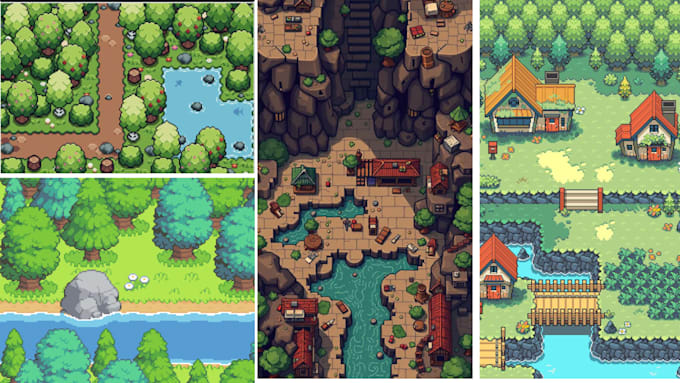 create pixel tileset pixel art tile map pixel art tileset asset top down