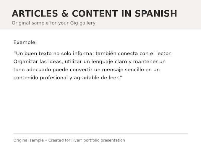 write professional articles and blog posts in spanish