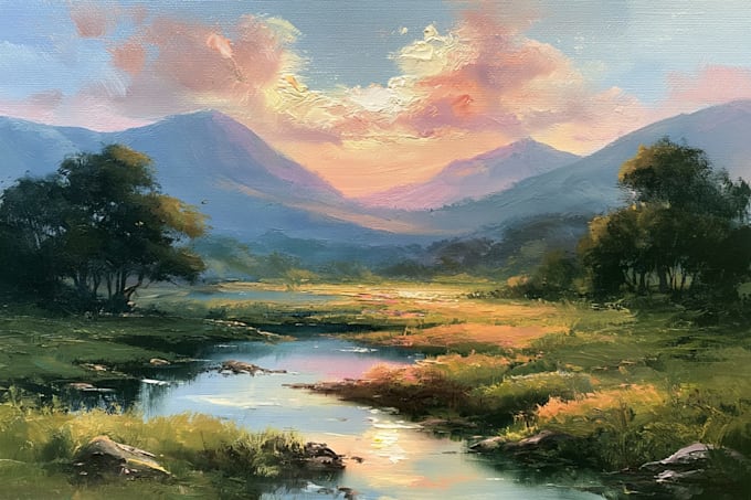 paint landscape in oil painting