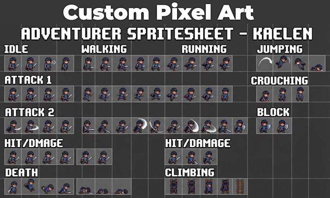 pixel art character pixel art sprite sheet animation pixel art animation