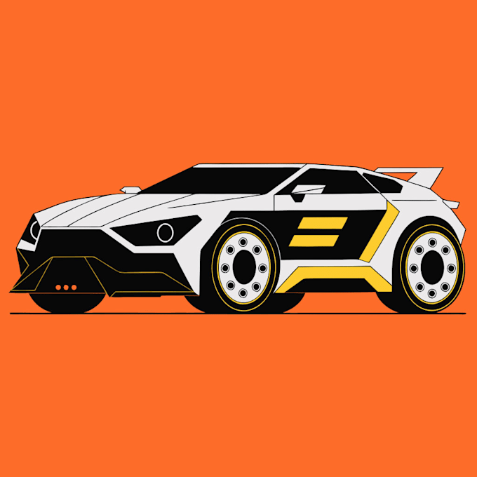 do racing car and automotive illustration in vector art