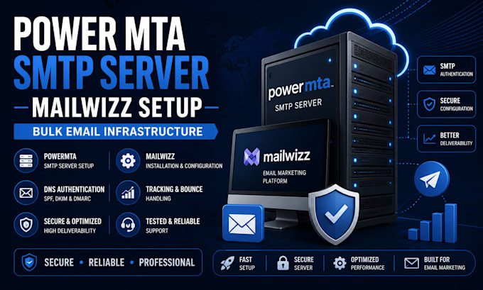 setup powermta SMTP server with mailwizz for bulk email sending campaigns