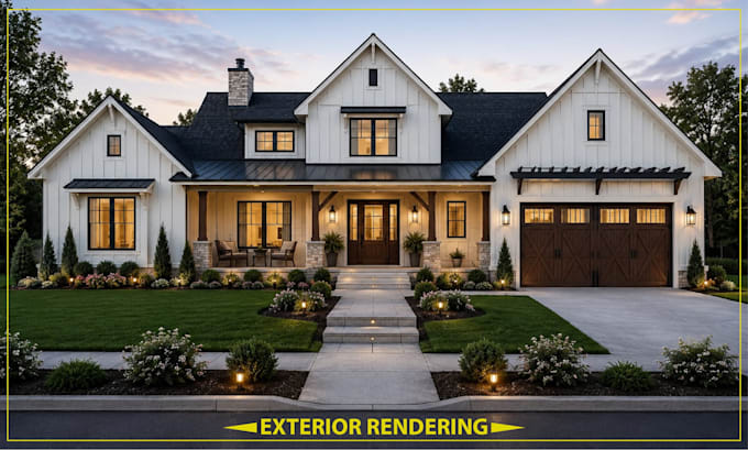 create 3d house exterior interior rendering and home plan