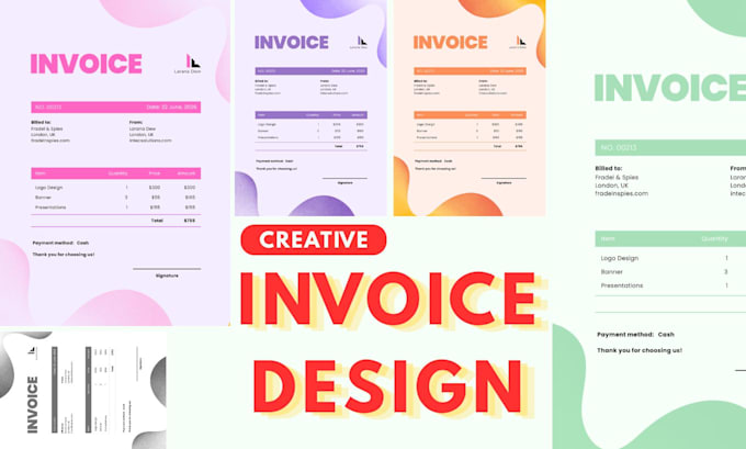 design attractive receipt, invoice design for business