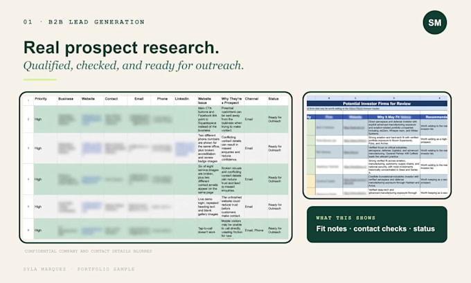 provide b2b lead generation and linkedin prospect research