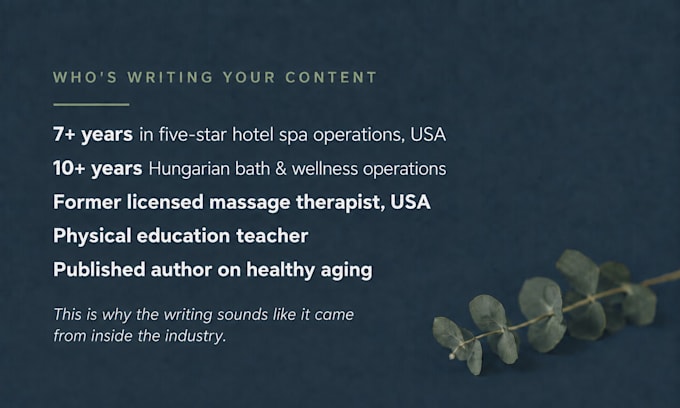 write seo blog posts for spa and wellness businesses