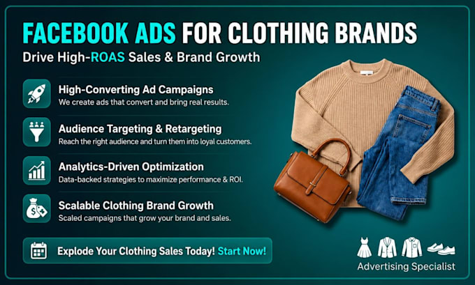 setup high roas facebook ads for clothing brands and fashion stores
