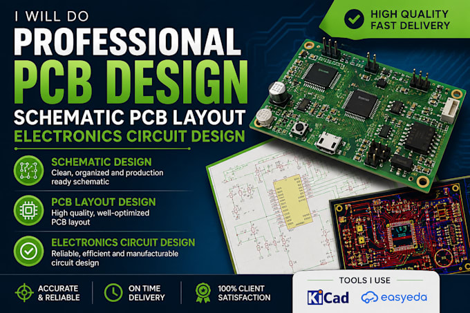 do professional pcb design, schematic pcb layout, electronics circuit design