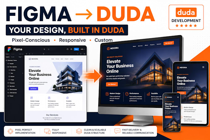 convert your figma design or existing website into a duda website