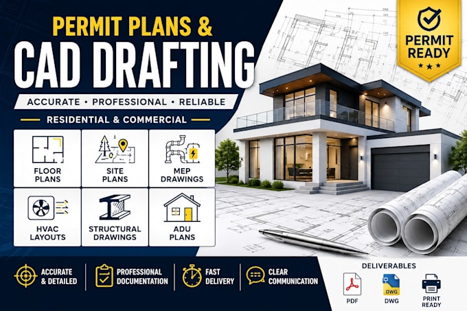 architectural structural engineering mep drawing city permit with hvac
