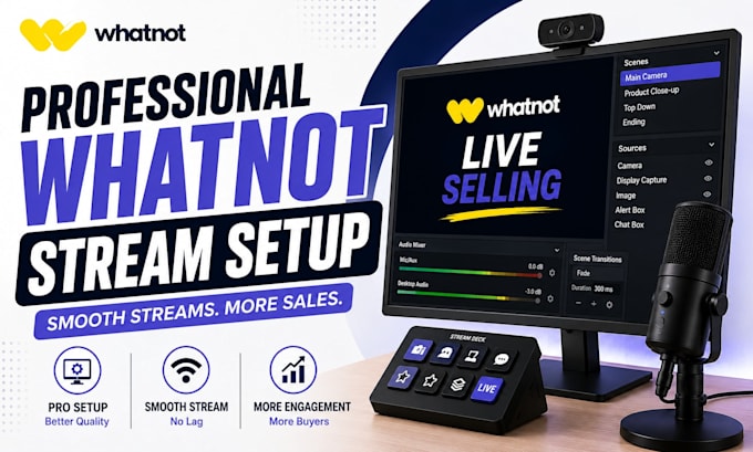 setup your whatnot obs stream for professional live selling