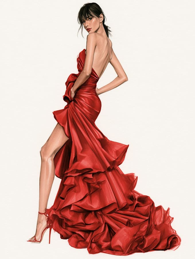 create a simple fashion illustration