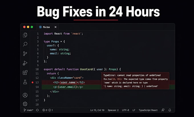 fix bugs in your react nextjs or javascript code fast