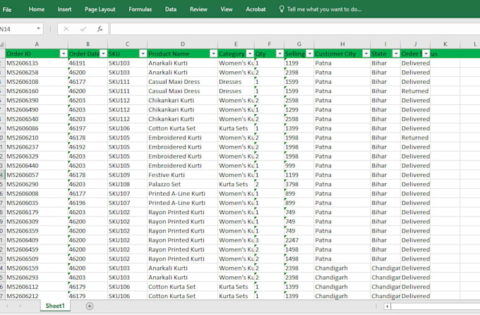 do PDF to excel conversion data cleaning