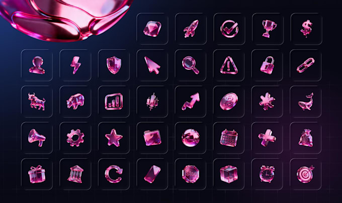 design 3d icons for your project using ai