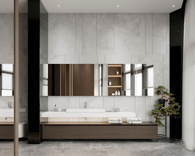 design your bathroom interior with realistic 3d rendering