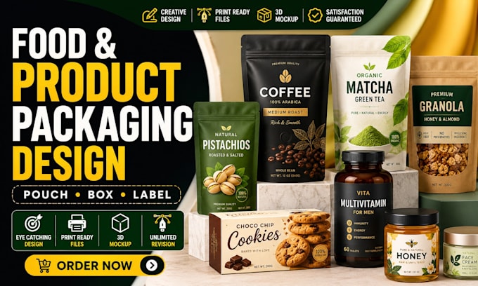 design food packaging, pouch and product packaging