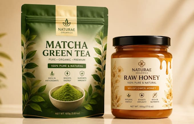 design premium food packaging, food pouch design, product label design